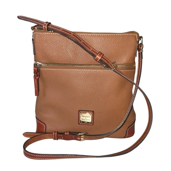 Dooney & Bourke Handbags - Dooney & Bourke Light Brown Pebbled Leather Crossbody Bag